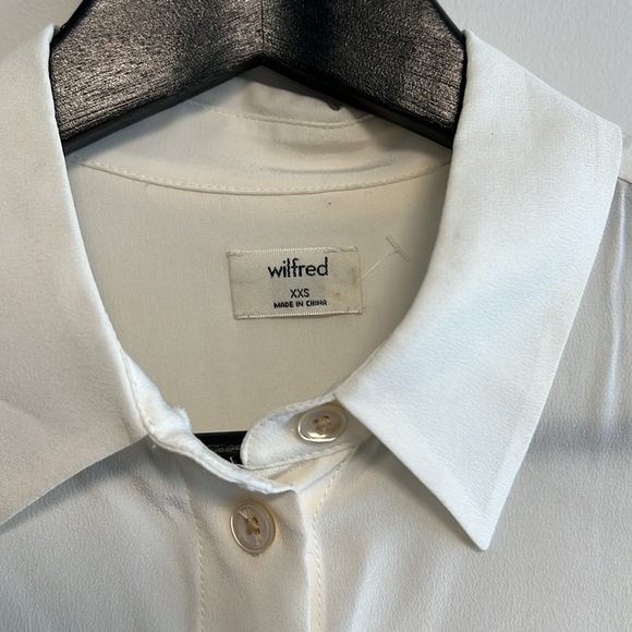 Aritzia Wilfred white silk top sz xxs worn once - Picture 3 of 6